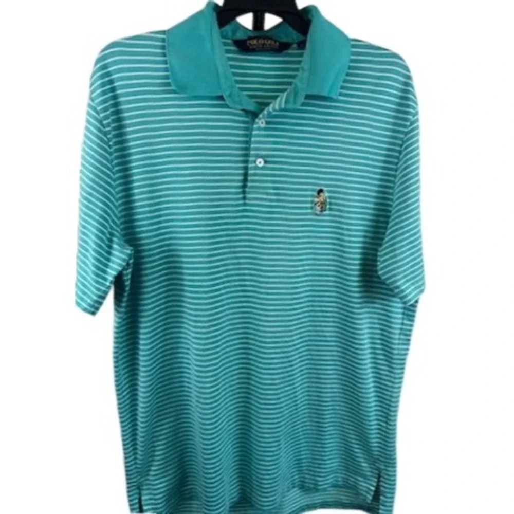 Polo Golf Ralph Lauren Performance‎ Striped Golf Polo Scotland Shirt Size Medium